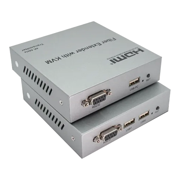 EXTENDER HDMI KVM VIA CABO ÓPTICO LC - 4K 60HZ - HDCP 2.2 - COM MINI GBIC (CG) - 20KM