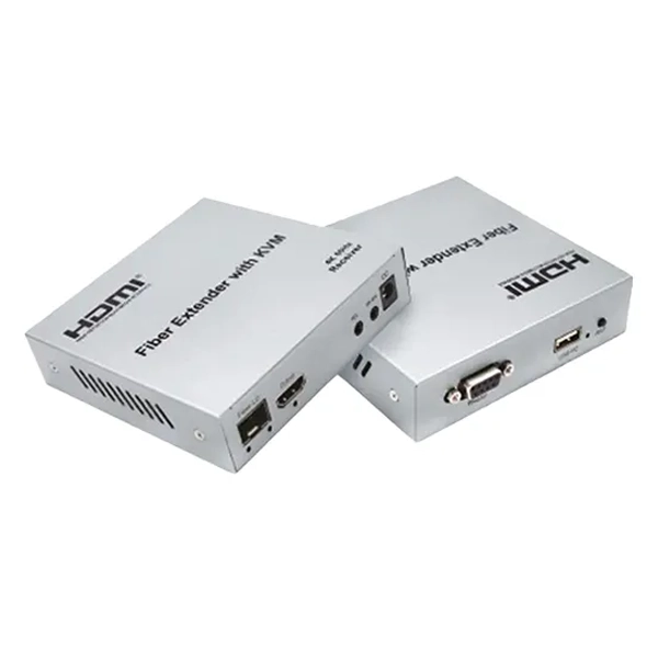 EXTENDER HDMI KVM VIA CABO ÓPTICO LC - 4K 60HZ - HDCP 2.2 - COM MINI GBIC (CG) - 20KM
