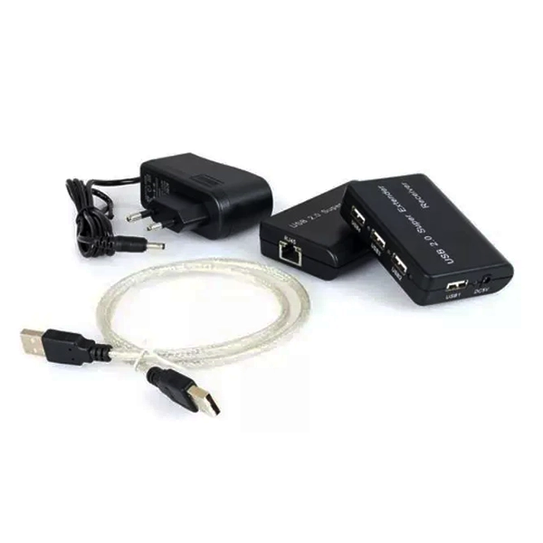 KIT DE EXTENDER USB 2.0 VIA CABO DE REDE 4 PORTAS USB DE ATÉ 60
