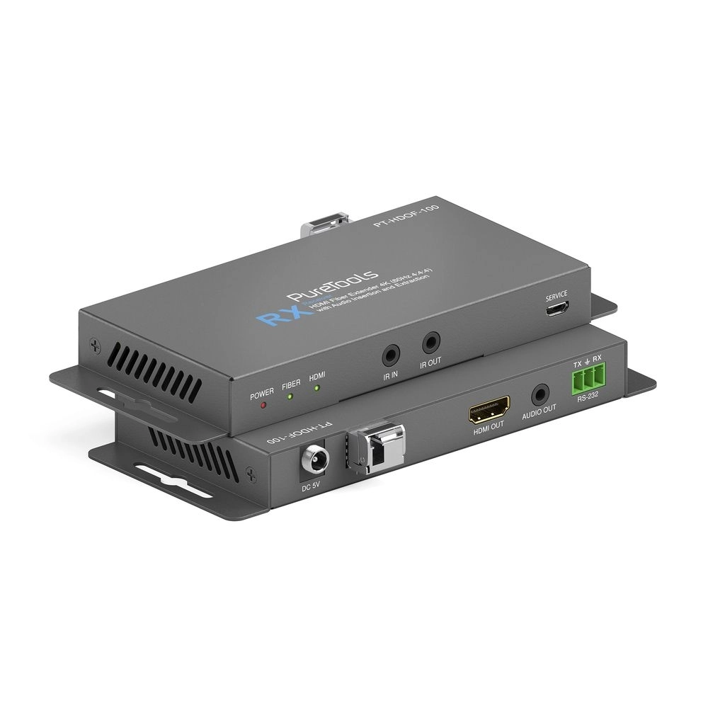 Kit de Extensores HDMI 2.0 via Fibra Óptica 4K 60Hz 18Gbps com Loop Out IR e RS232 (PURELINK)