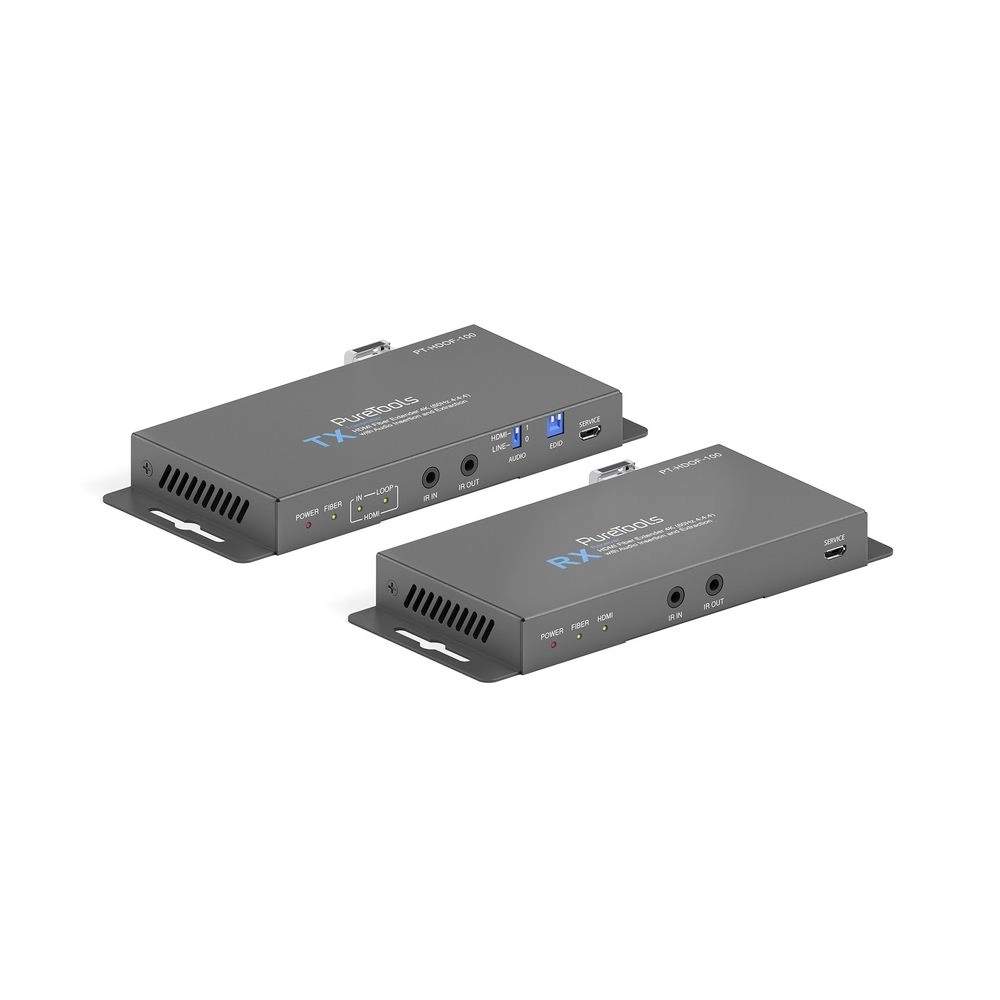 Kit de Extensores HDMI 2.0 via Fibra Óptica 4K 60Hz 18Gbps com Loop Out IR e RS232 (PURELINK)