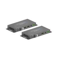 Kit de Extensores HDMI 2.0 via Fibra Óptica 4K 60Hz 18Gbps com Loop Out IR e RS232 (PURELINK)