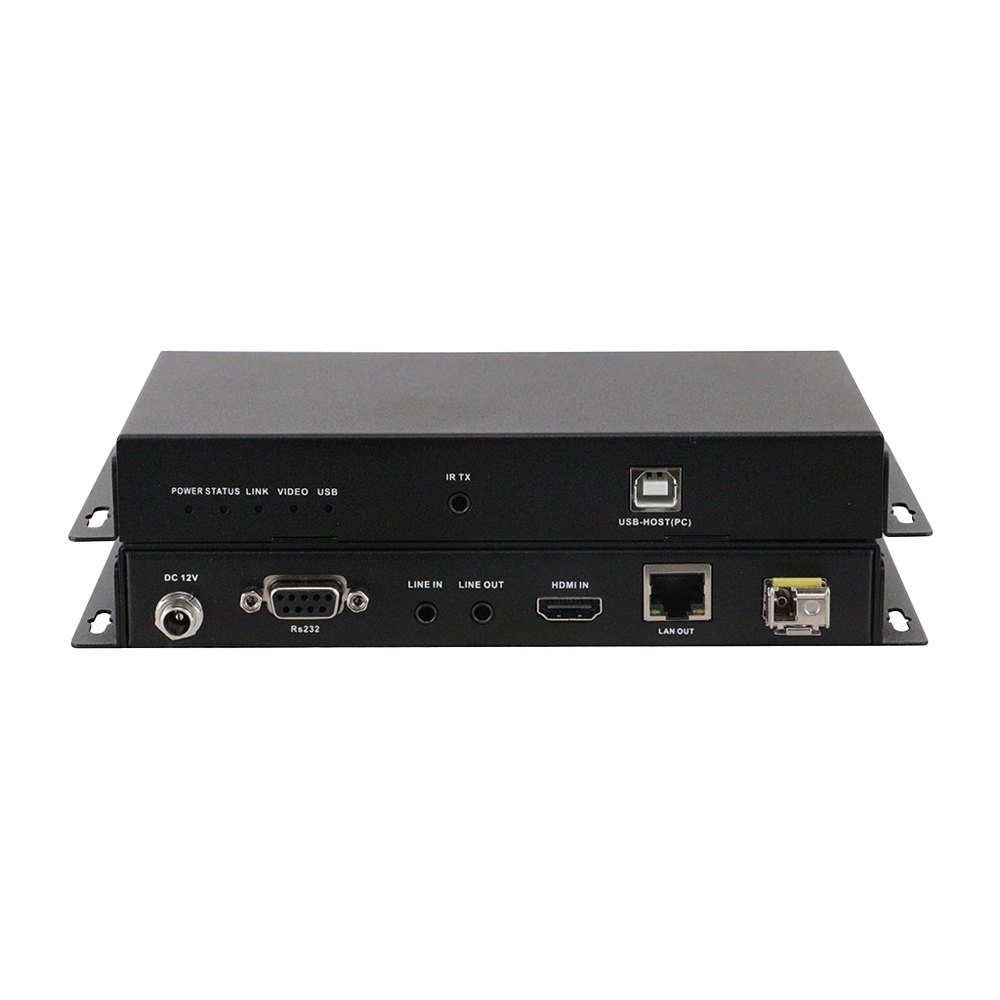 Extensor KVM HDMI 4K COM USB2.0 sobre IP FIBRA COM IR E RS232