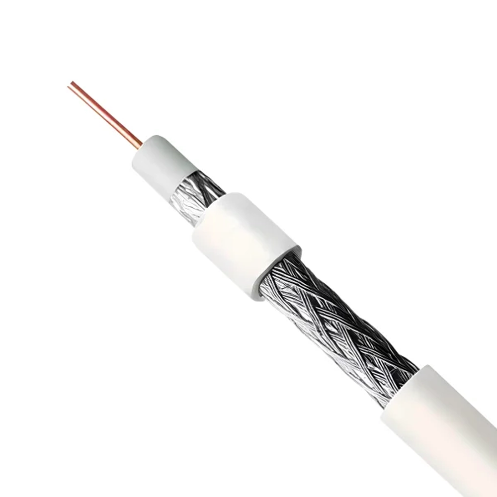 FIO COAXIAL RG59 6MM DUPLA BLINDAGEM 67% - BRANCO
