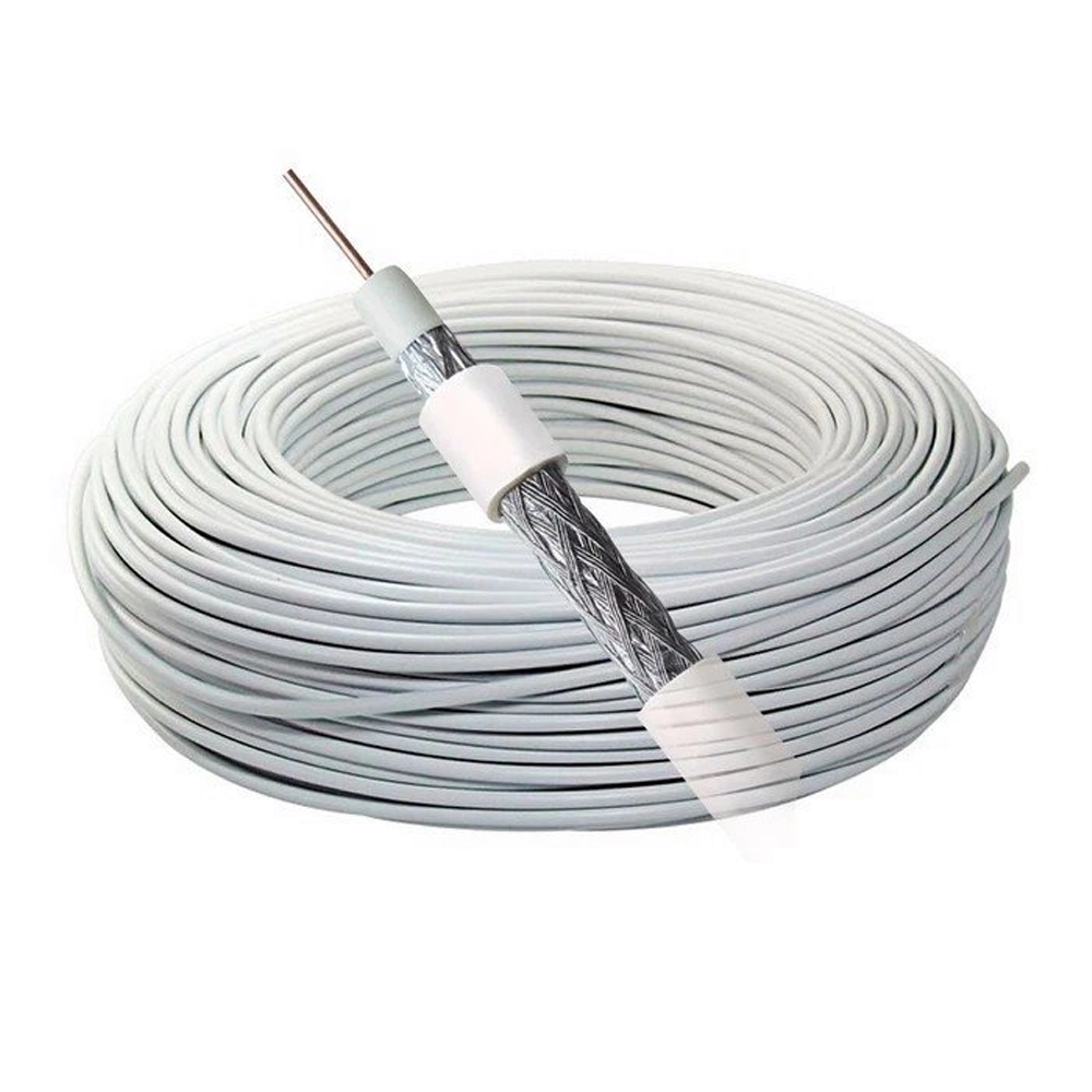 FIO COAXIAL RG59 6MM DUPLA BLINDAGEM 67% - BRANCO
