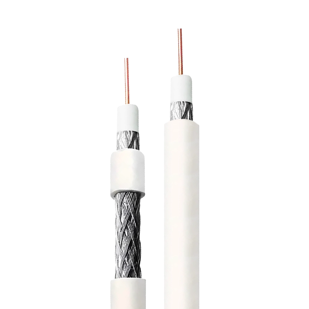 FIO COAXIAL RG59 6MM DUPLA BLINDAGEM 67% - BRANCO