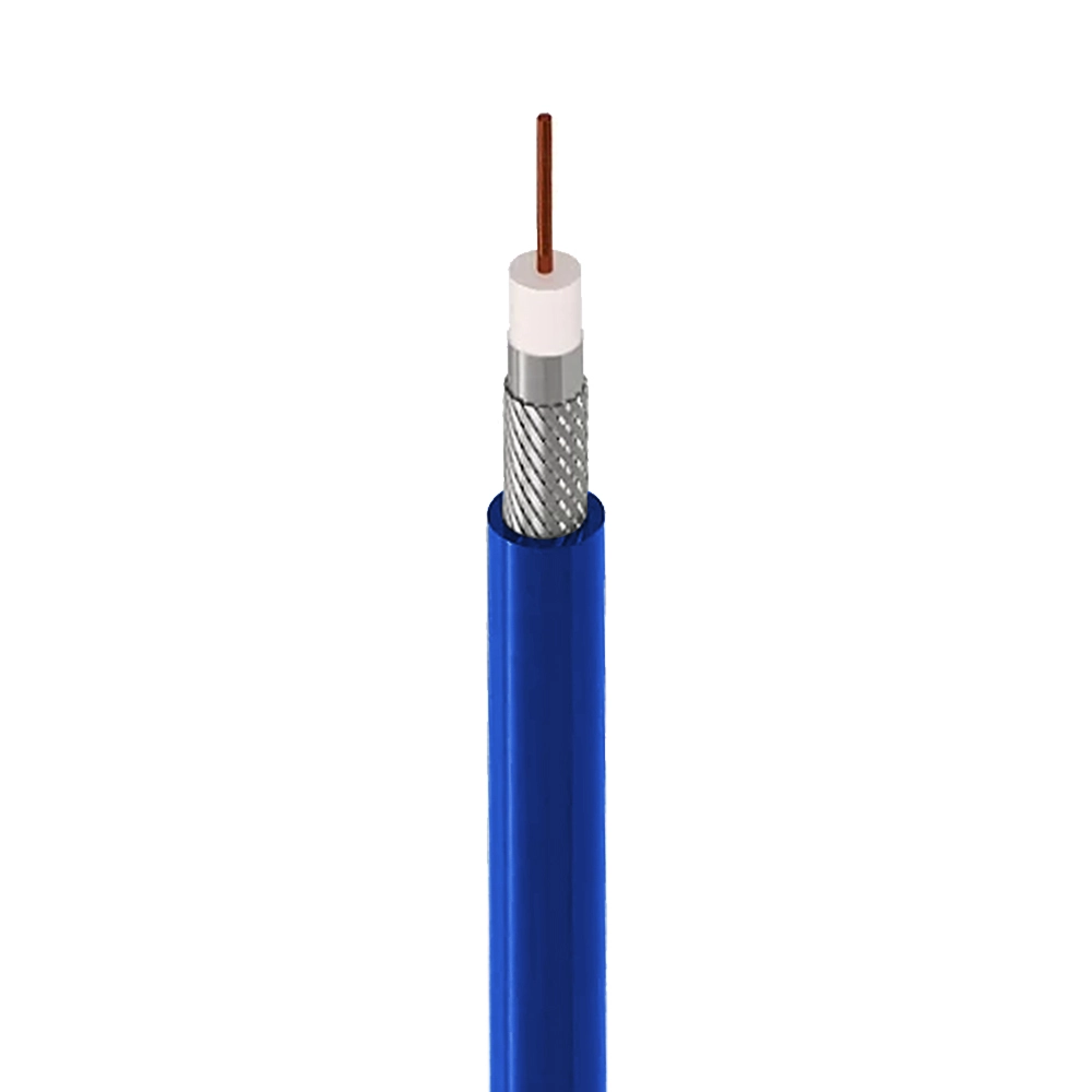 Cabo Coaxial SDI 4mm RG59 mini 6G HD 100% Cobre OFHC Blindagem 95% - Azul