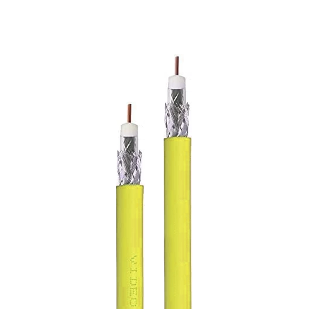 FIO COAXIAL VIDEO PROFISSIONAL 8MM 0,35MM OFHC COM DUPLA BLINDAGEM - AMARELO