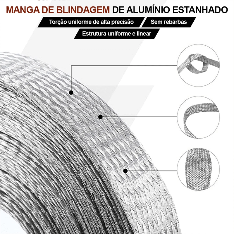 Fio de Microfone 2X22 AWG de 6mm com Dupla Blindagem F/T OFHC