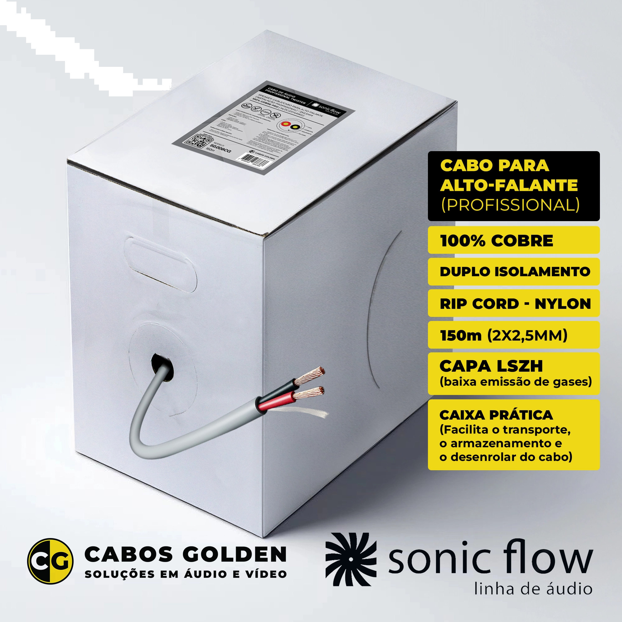 FIO PARALELO 2X2,5MM MULTIFIOS FLEXIVEL PURO COBRE (SonicFlow) (CG)