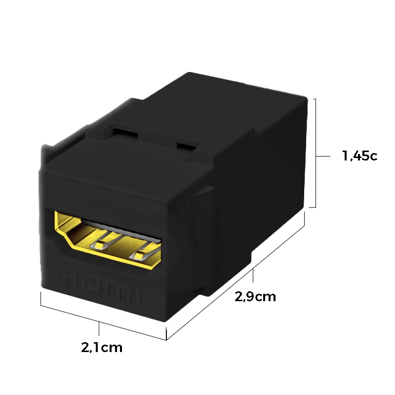 Keystone HDMI Fêmea - PRETO