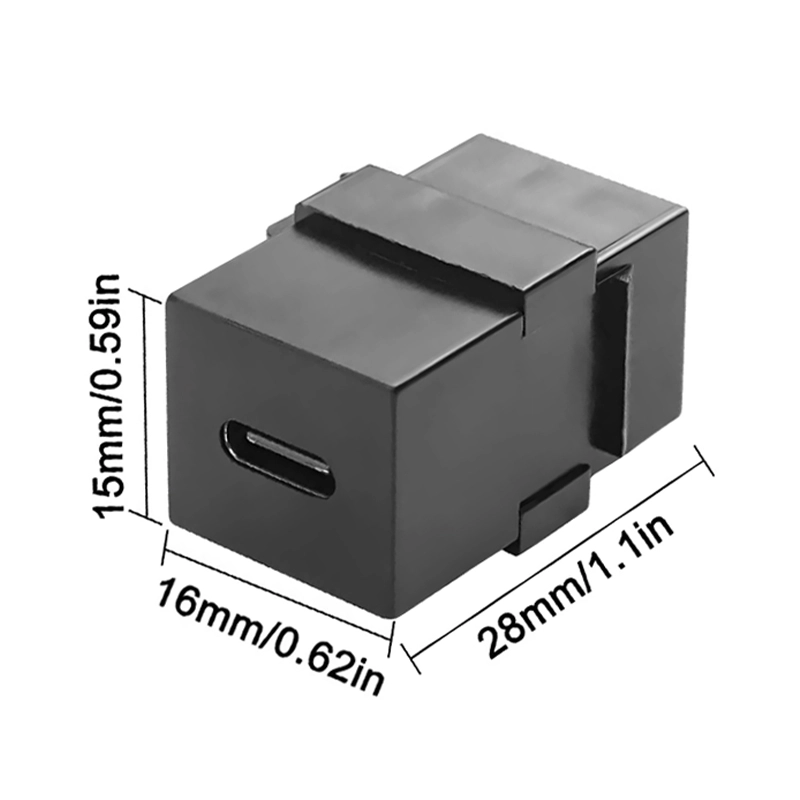 Keystone USB Tipo C Fêmea - PRETO