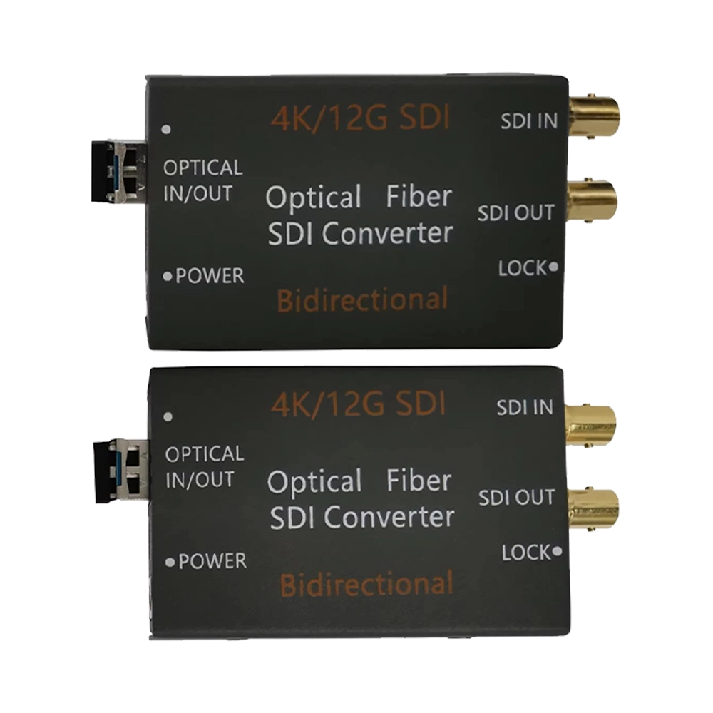 KIT DE CONVERSOR E EXTENDER SDI 12G 4K 60HZ VIA CABO DE FIBRA ÓPTICA IN/OUT 2LC BIDIRECIONAL COM MÓDULO MINI GBIC (CG)