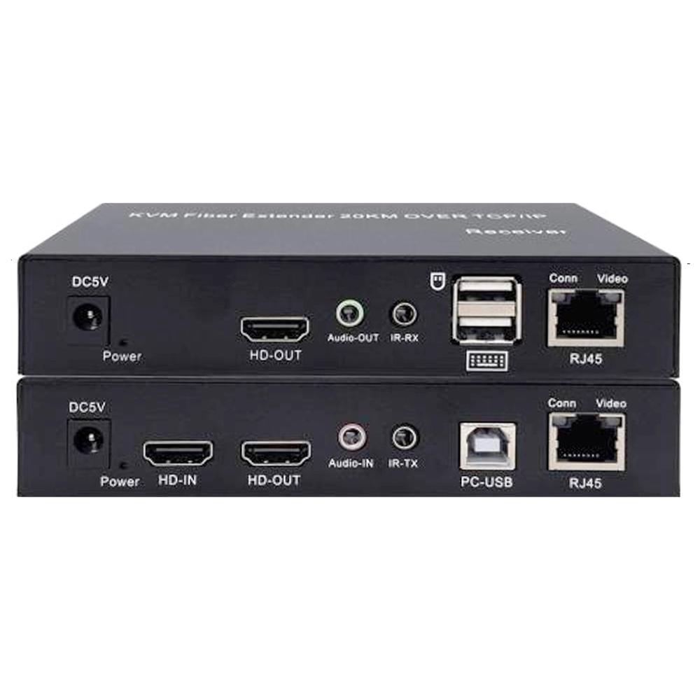 KIT DE EXTENDER KVM 4K 60HZ HDMI VIA FIBRA ÓPTICA SINGLEMODE 1SC ATÉ 20KM E REDE DE ATÉ 150M (CG)