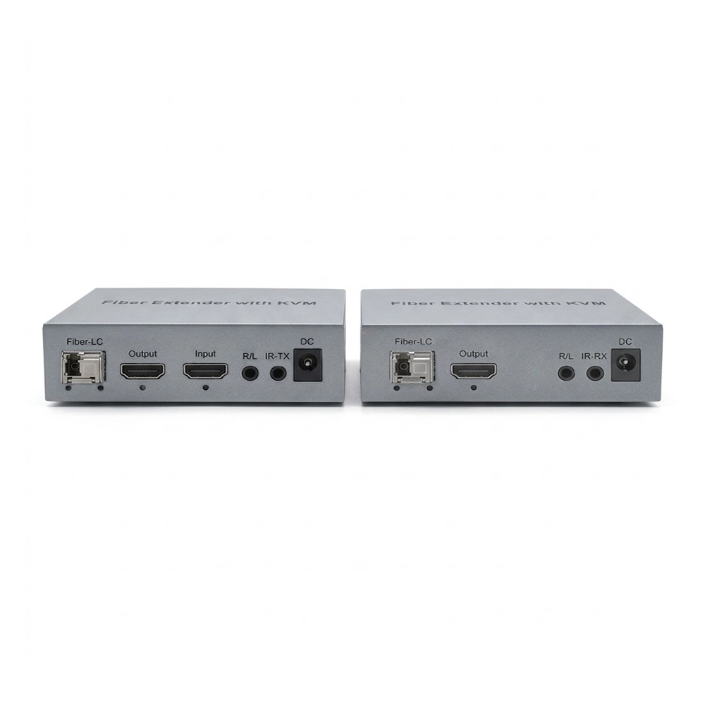 Kit de Extender HDMI 4K 60Hz HDCP 2.2  KVM Via Cabo Óptico Singlemode 1 LC de até 20Km (Acompanha Par de  Módulos Mini Gbic)