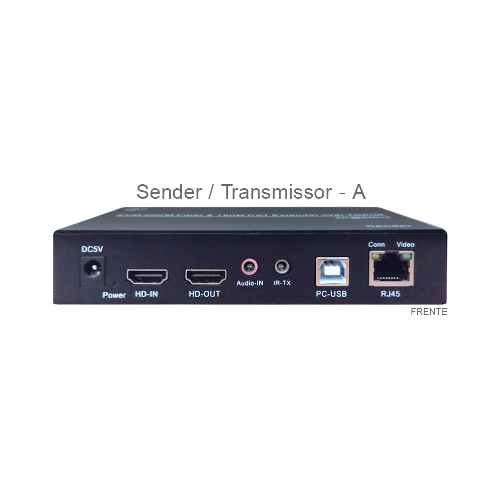 Kit de Extender KVM HDMI 4K 30HZ Hibrido Faz até 20 Quilômetros Via Fibra Óptica 1SC Singlemode e 150 Metros Via porta RJ45 (Ethernet) (CG)