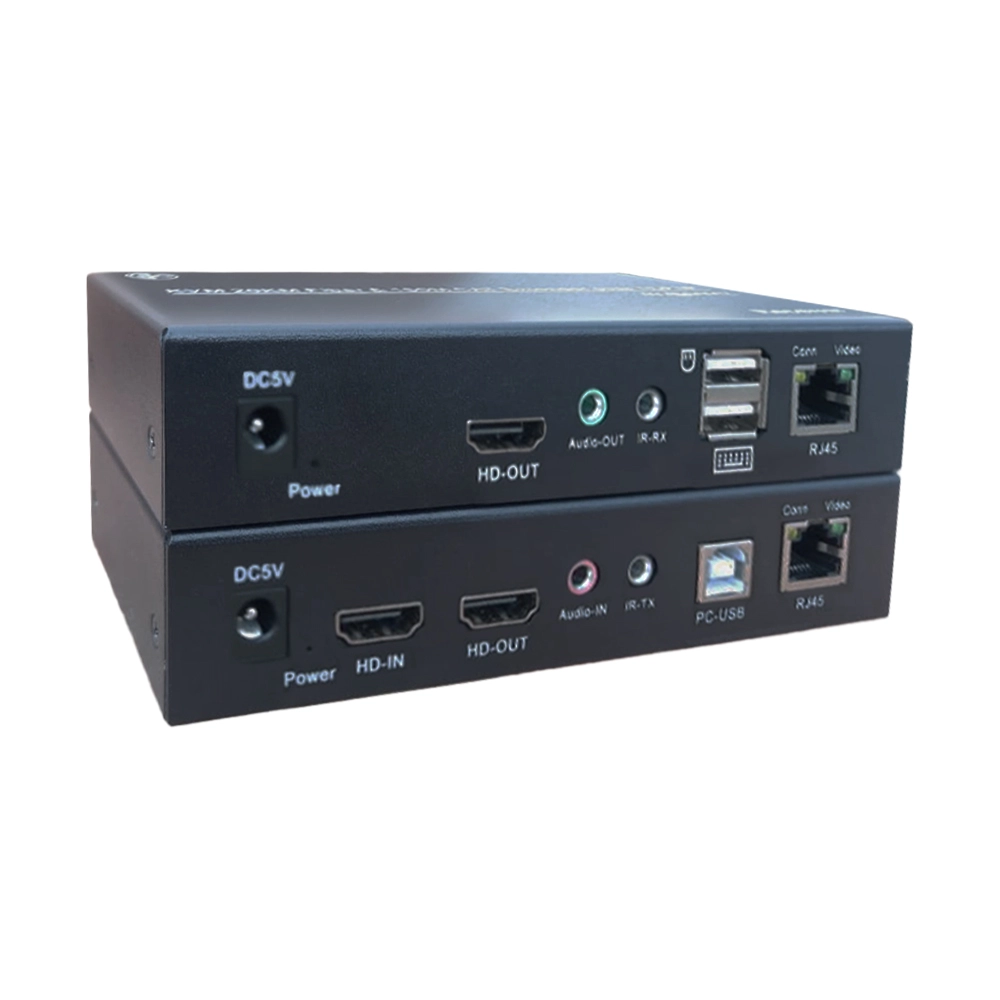 Kit de Extender KVM HDMI 4K 30HZ Hibrido Faz até 20 Quilômetros Via Fibra Óptica 1SC Singlemode e 150 Metros Via porta RJ45 (Ethernet) (CG)