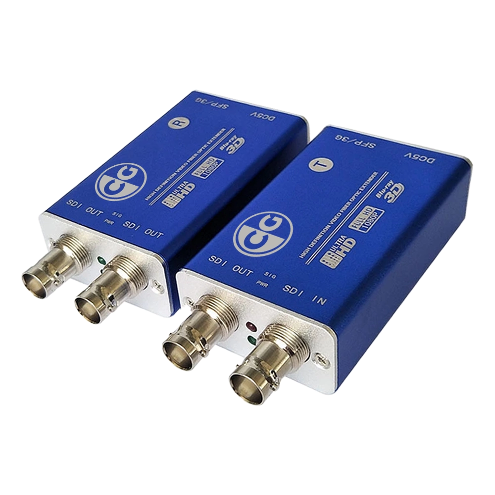 KIT DE EXTENDER SDI 3G FULL HD 1080P 60HZ VIA FIBRA ÓPTICA LC MULTIMODO DE ATÉ 100KM (CG)