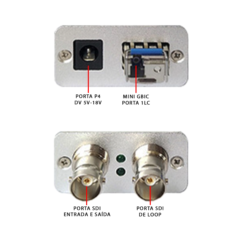 KIT DE EXTENDER SDI 3G FULL HD 1080P 60HZ VIA FIBRA ÓPTICA LC MULTIMODO DE ATÉ 100KM (CG)