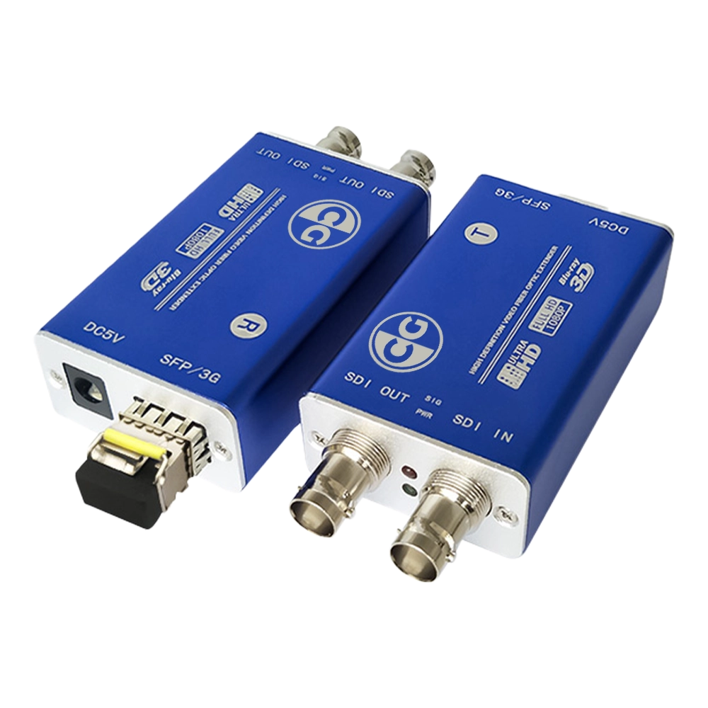 KIT DE EXTENDER SDI 3G FULL HD 1080P 60HZ VIA FIBRA ÓPTICA LC MULTIMODO DE ATÉ 100KM (CG)