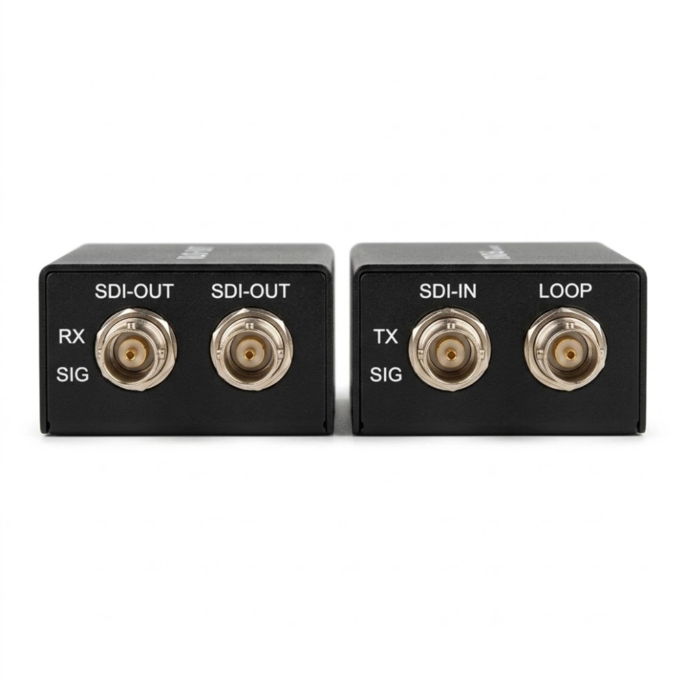 Kit de Extender SDI 4K 60Hz 12G com Loop e Par de Módulos Mini Gbic Via Fibra Óptica Multimodo LC de Até 60 Km. - CG