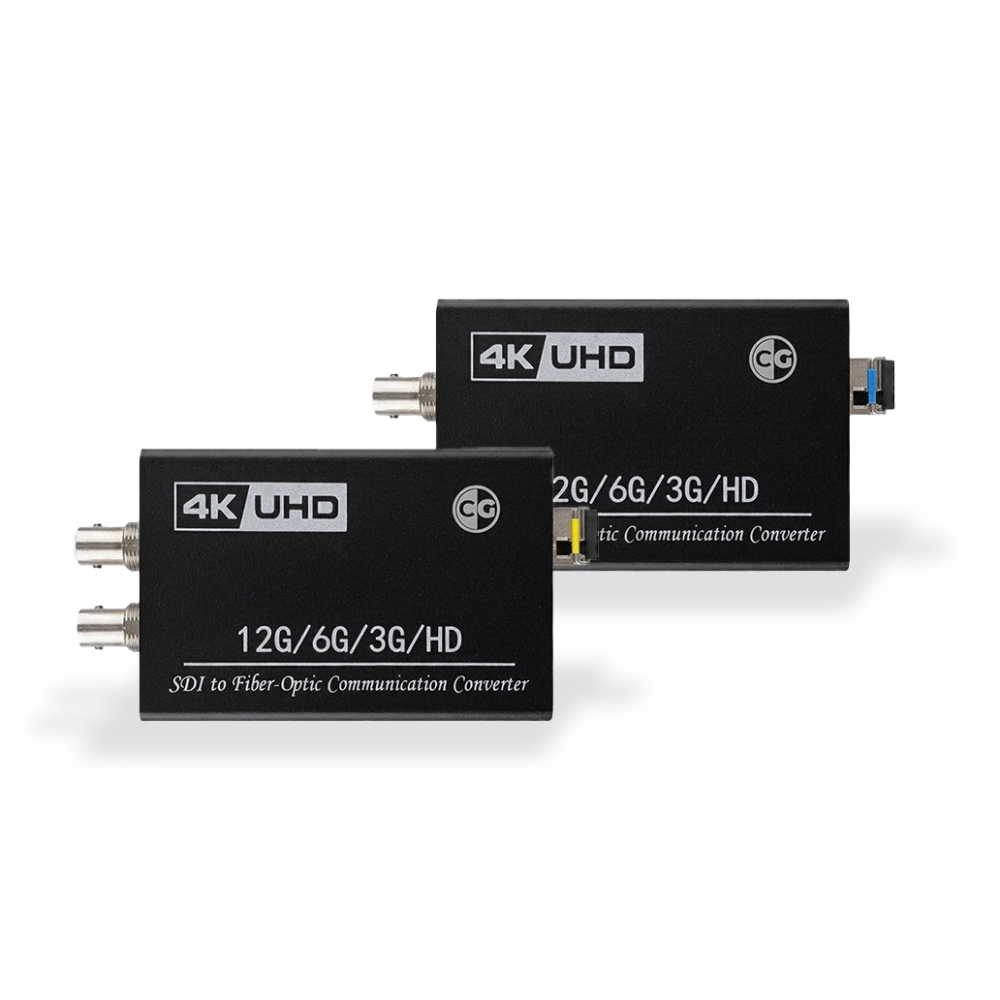 Kit de Extender SDI 4K 60Hz 12G com Loop e Par de Módulos Mini Gbic Via Fibra Óptica Multimodo LC de Até 60 Km. - CG