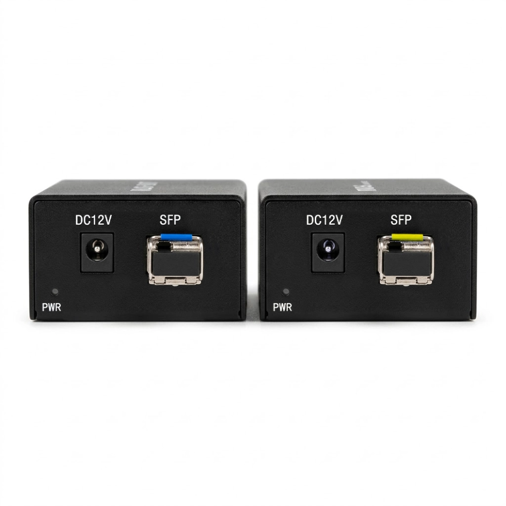 Kit de Extender SDI 4K 60Hz 12G com Loop e Par de Módulos Mini Gbic Via Fibra Óptica Multimodo LC de Até 60 Km. - CG