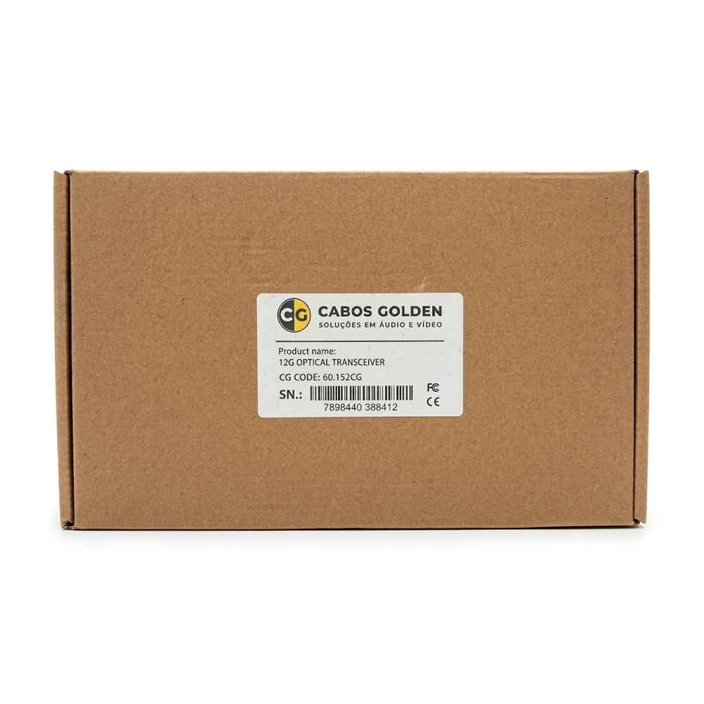 Kit de Extender SDI Bidirecional 4K 60Hz 12G Via Fibra Óptica Com Par de Módulos Mini Gbic de 2 LC  (Compatível com Black Magic) - CG
