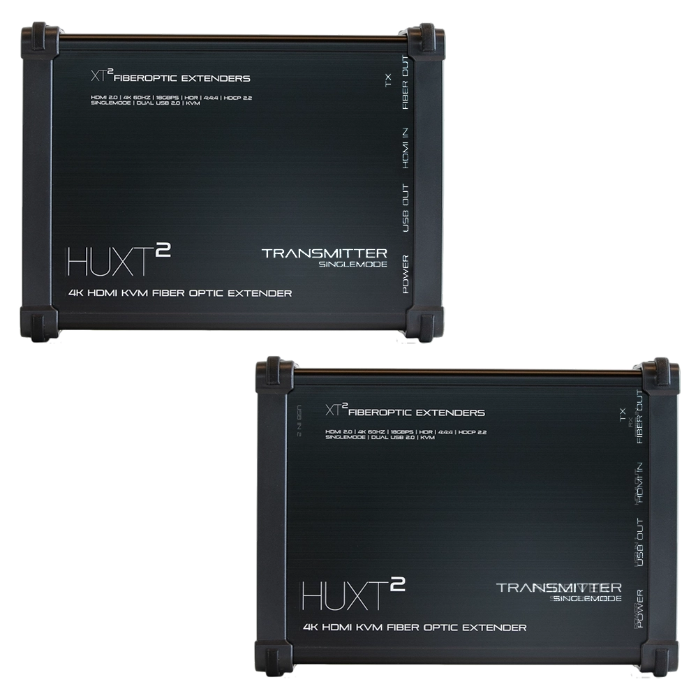 KIT Extensor TX e RX Com HDMI USB 4K 60Hz Gigabitit HDR Via Fibra Óptica Singlemode 10Km (XT²)
