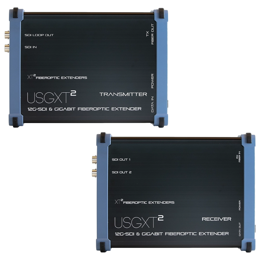 KIT Extensor TX e RX Com 2 SDI IN/OUT 4K 60Hz Gigabitit HDR Via Fibra Óptica Singlemode 10Km (XT²)
