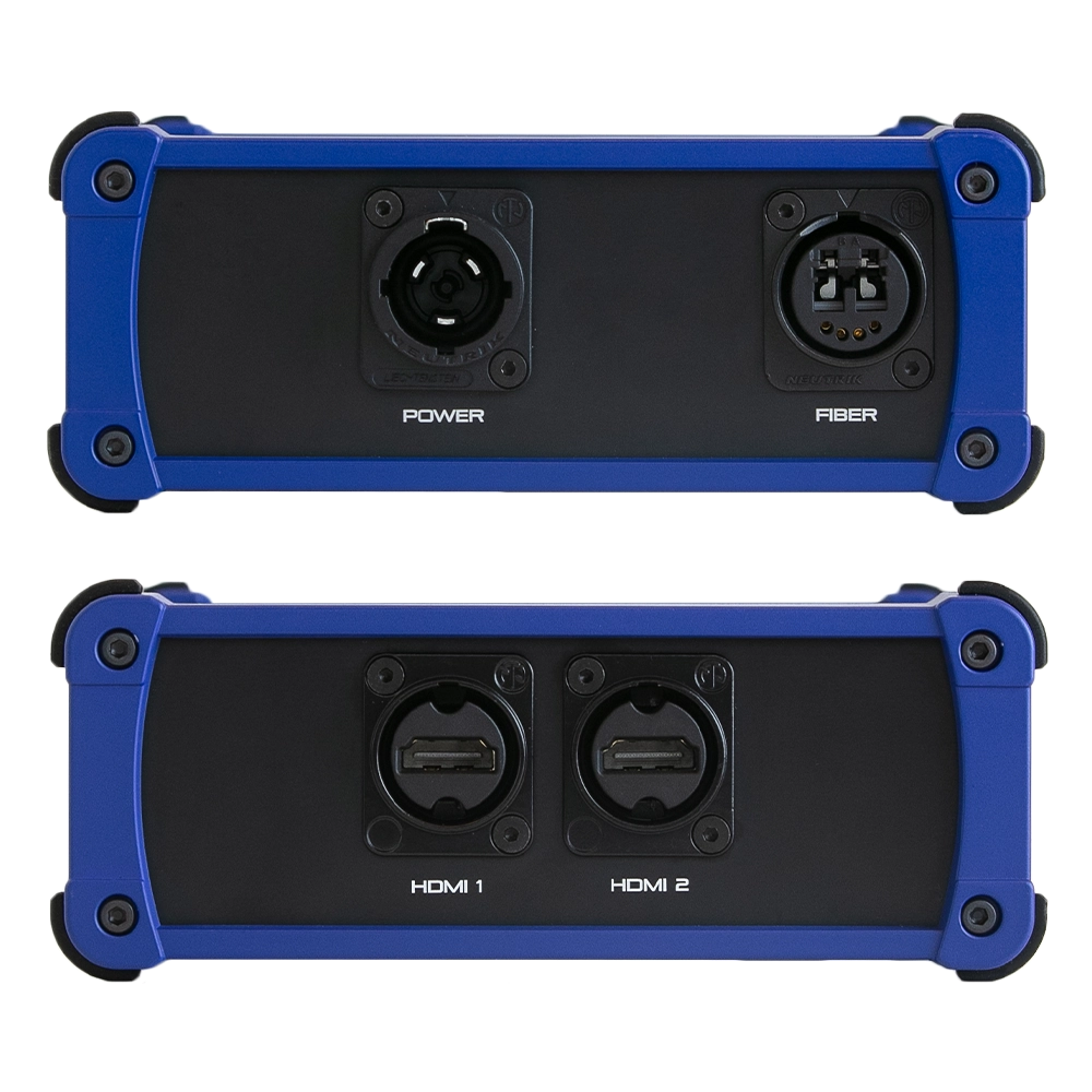 KIT Extensor TX e RX Com 2 HDMI 2.0 IN/OUT 4K 60Hz HDR Gigabit Via Fibra Óptica Multimodo 1Km (XT²)