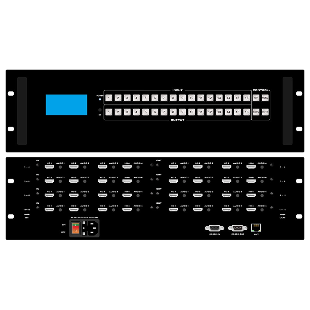 MATRIX HDMI 16X16 1080P GERENCIAVEL. COM SEAMLESS E FUNÇÃO VÍDEO WALL (FLEXPORT)