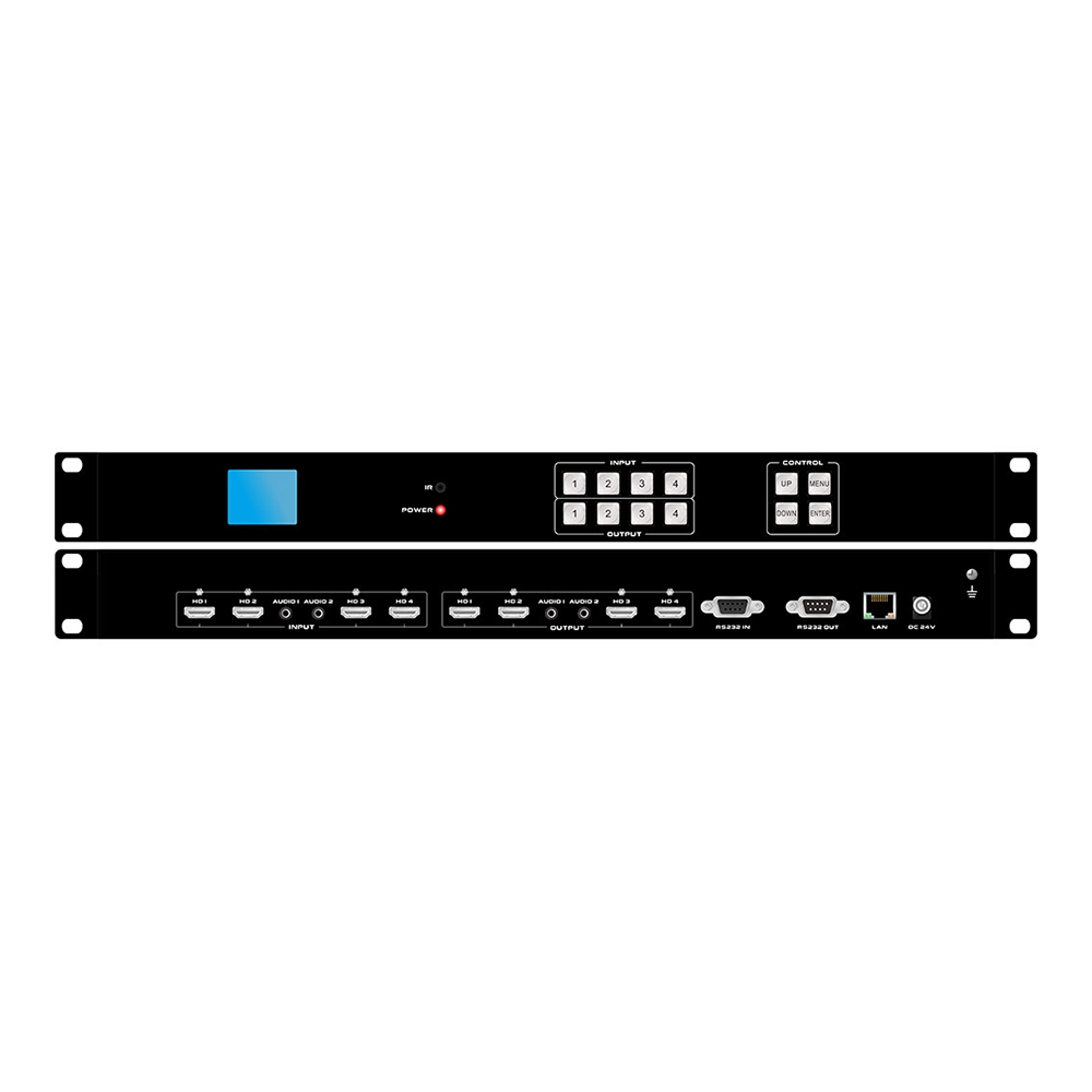 MATRIX HDMI 4X4 FULL HD 1080P COM SEAMLESS VÍDEO WALL E ÁUDIO FLEXÍVEL (FLEXPORT)