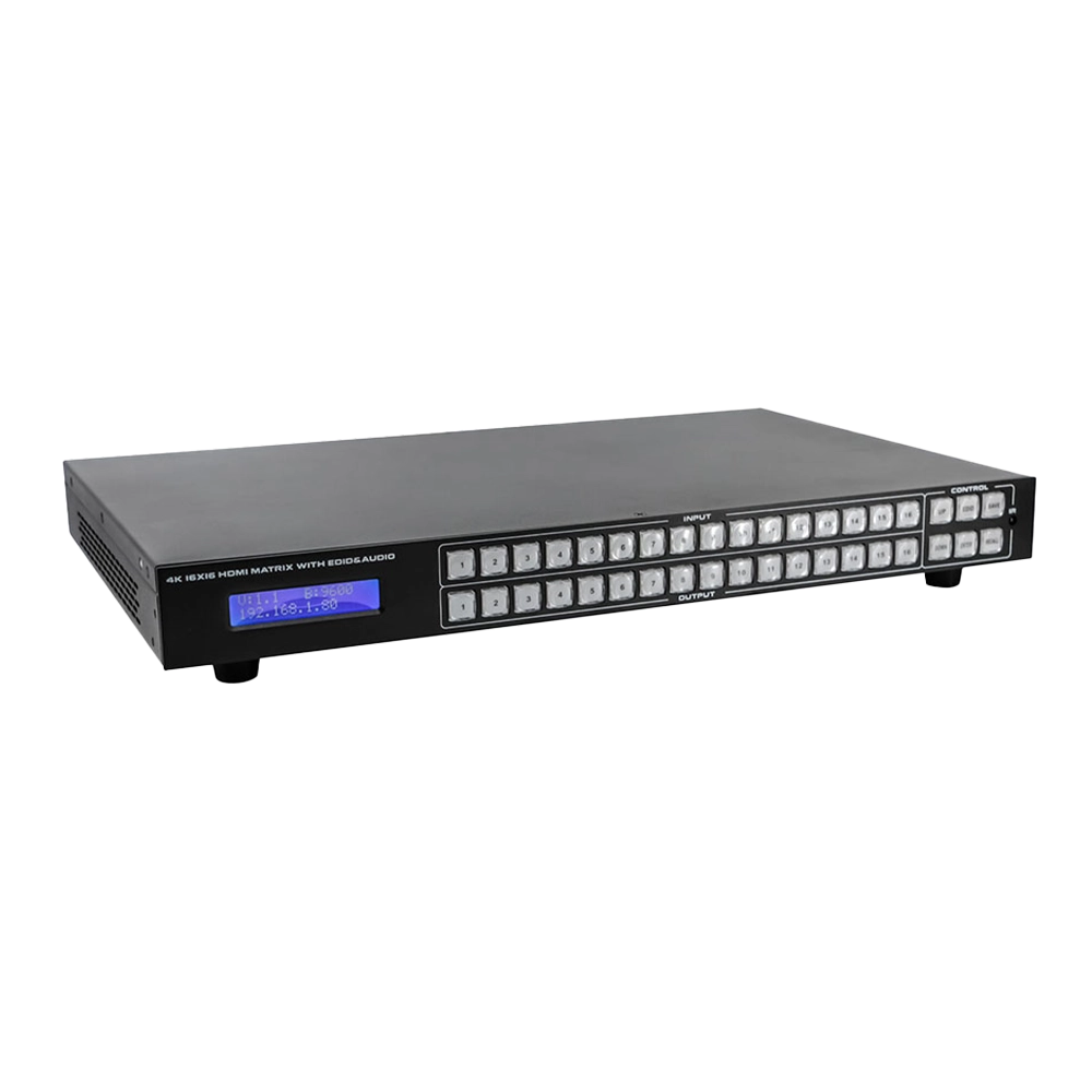 MATRIX HDMI 16X16 4K 30HZ RACK 1U COM HDCP 1.4 GERENCIAVEL (FLEXPORT)