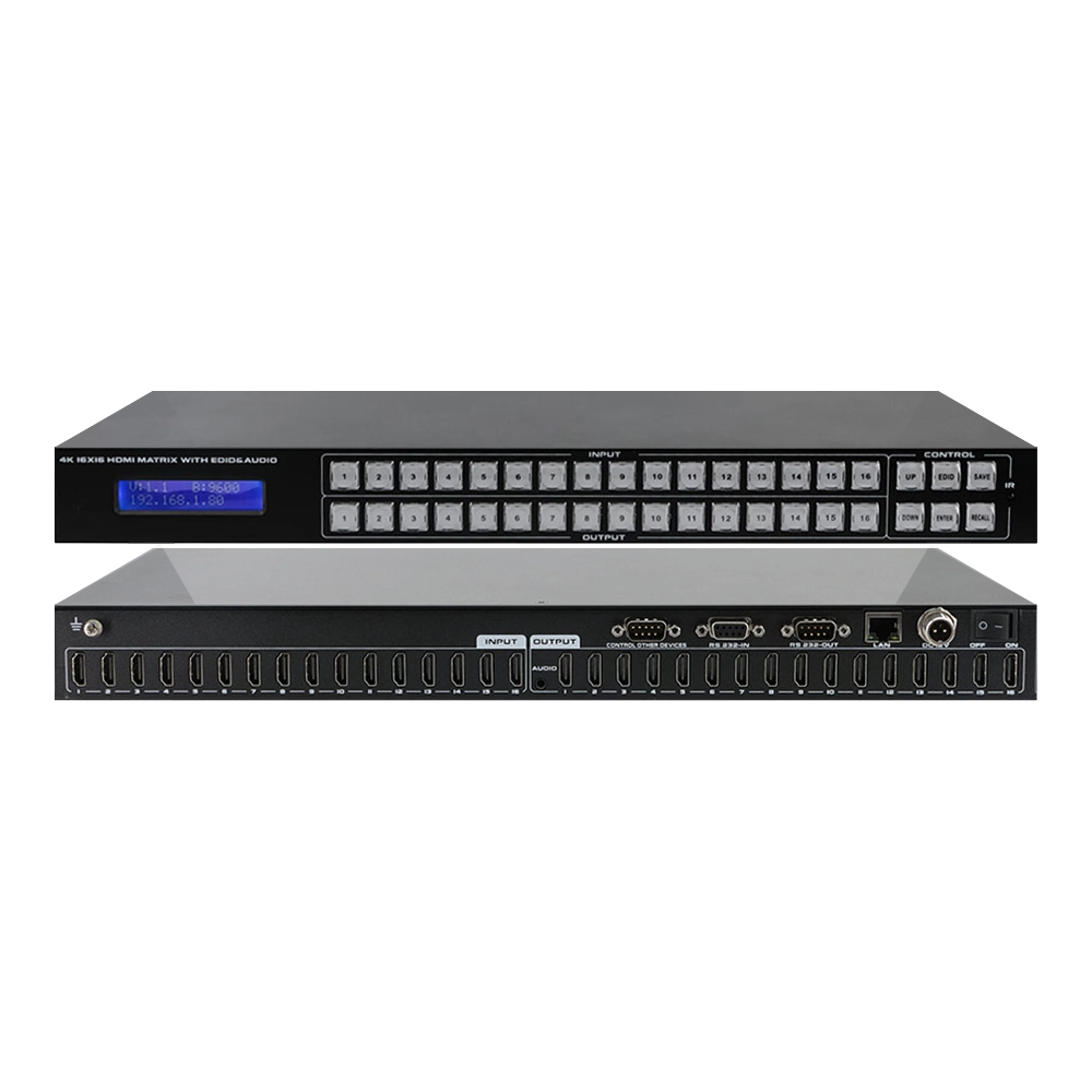 MATRIX HDMI 16X16 4K 30HZ RACK 1U COM HDCP 1.4 GERENCIAVEL (FLEXPORT)