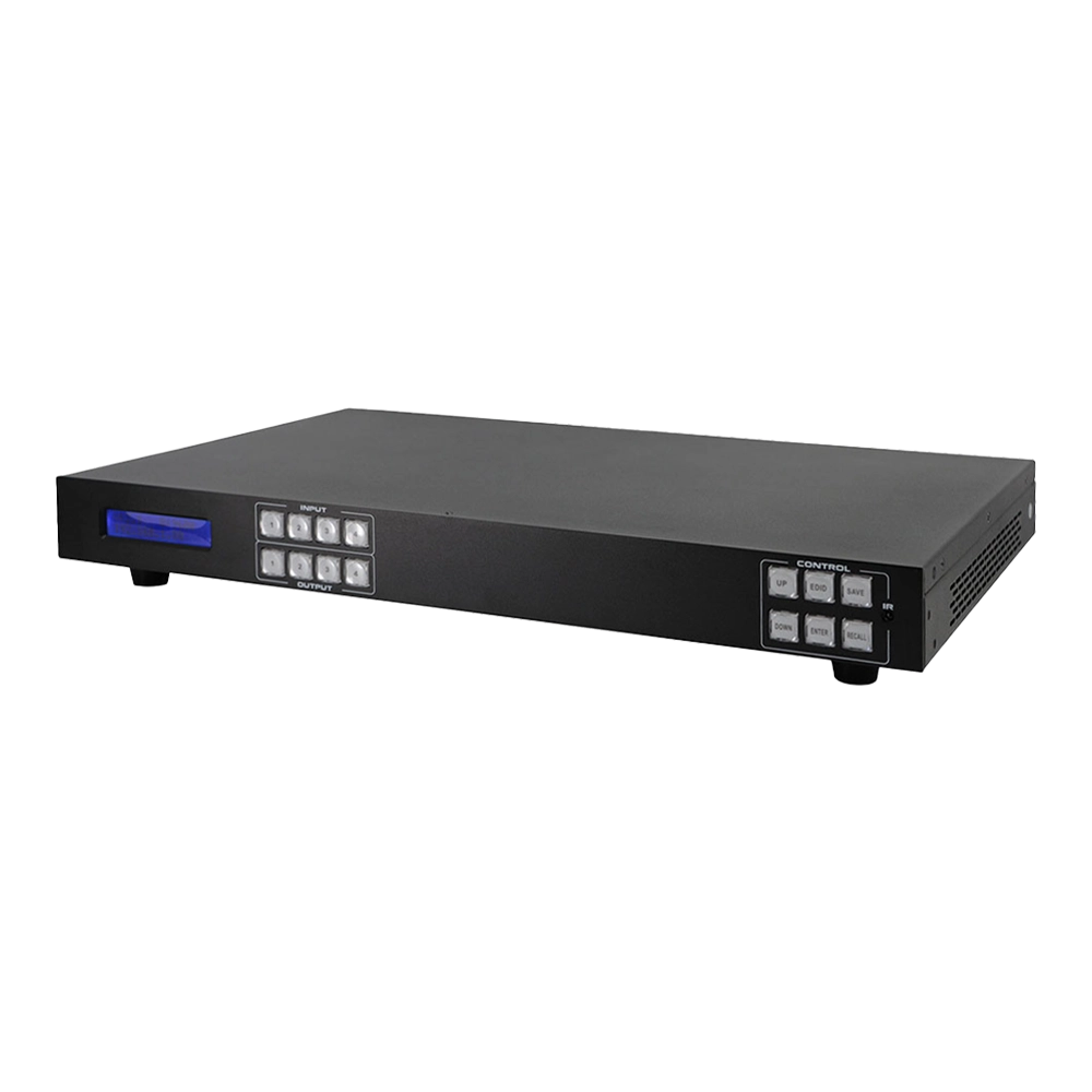 MATRIX HDMI 4X4 4K 60HZ RACK 1U COM GERENCIAMENTO EDID E ÁUDIO FLEXÍVEL (FLEXPORT)