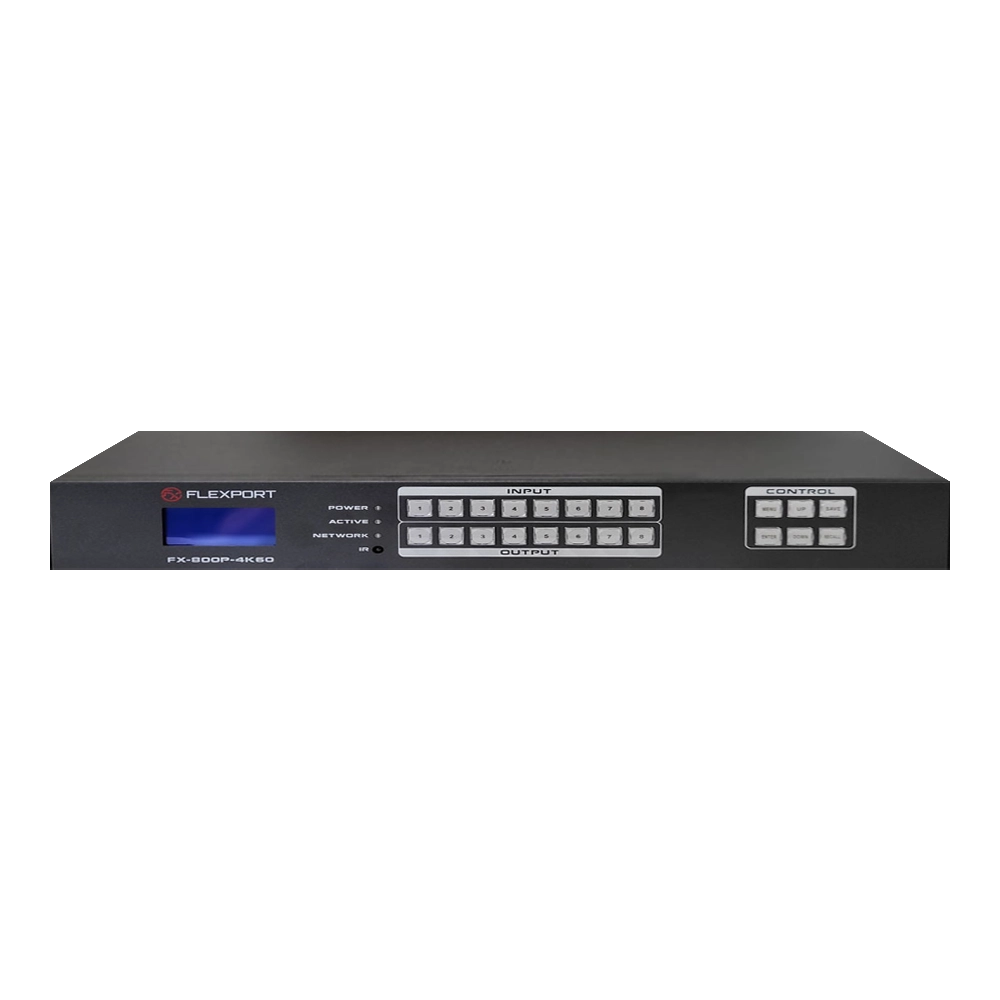 MATRIX HDMI 8X8 4K60HZ COM ÁUDIO INDEPENDENTE, CONTROLE APP/WEB, RS232 E GERENCIAMENTO EDID (FLEXPORT)