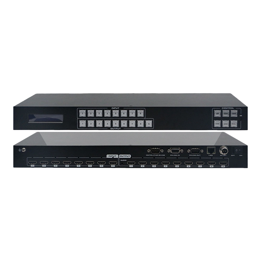MATRIX HDMI 8X9 4K 30HZ RACK 1U COM ÁUDIO DE EMBEDDED CONTROLE APP/WEB/RS232/IR (FLEXPORT)
