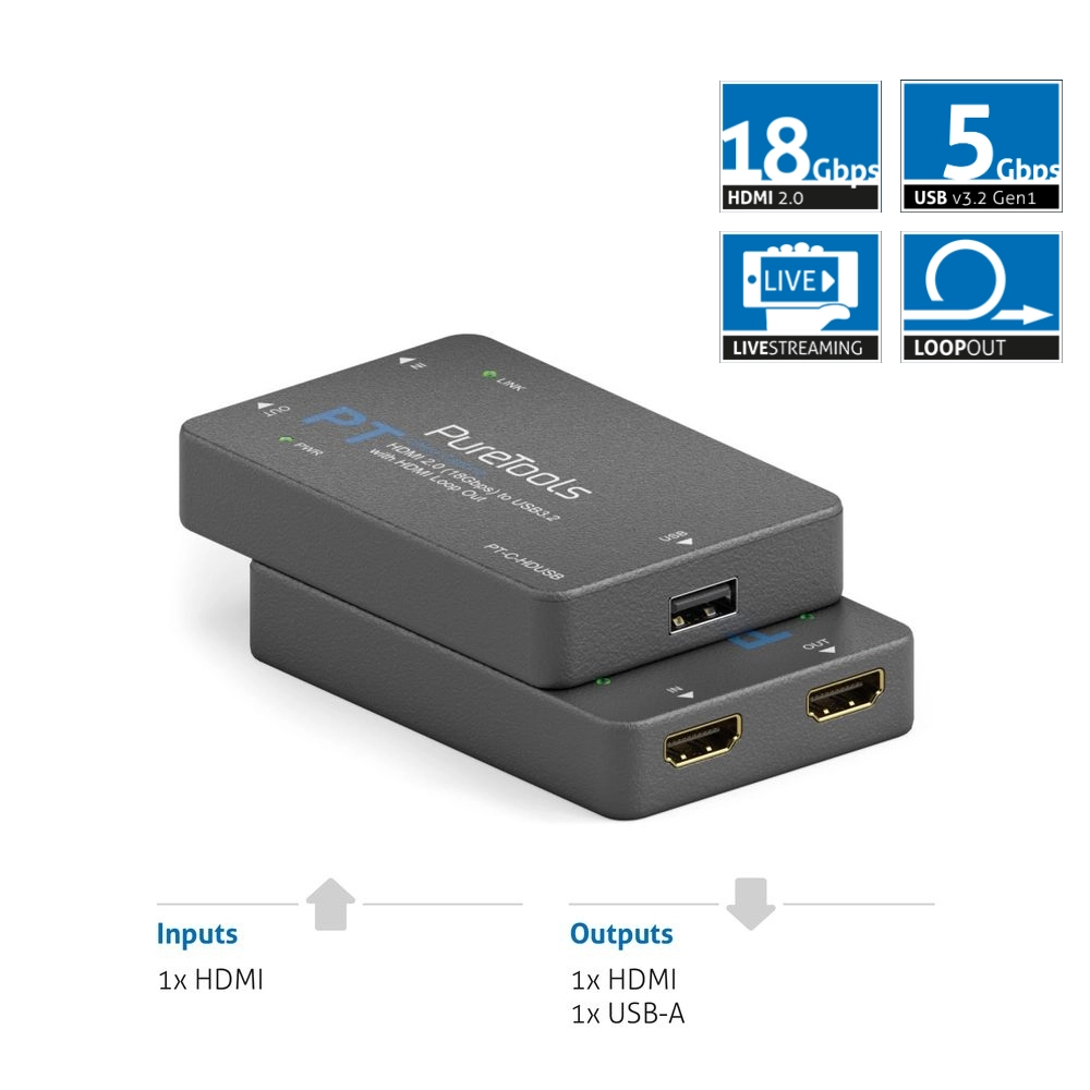 Placa de captura e conversão de HDMI 4K 60HZ Via USB 3.2 (Purelink)