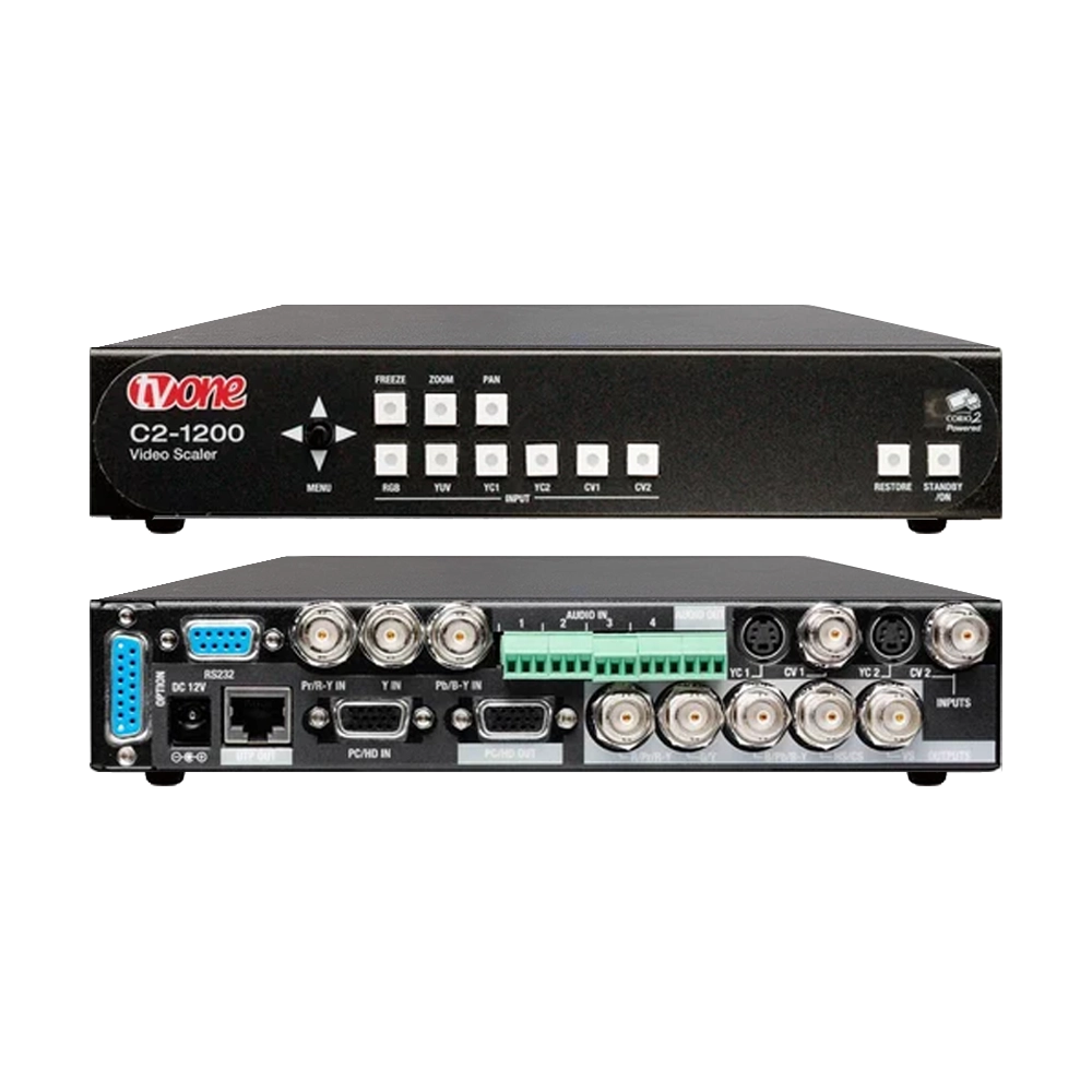 Scaler e Switcher de Vídeo CORIO2 com Saída UTP de até 300m e Suporte Full HD 1080p (TV ONE)