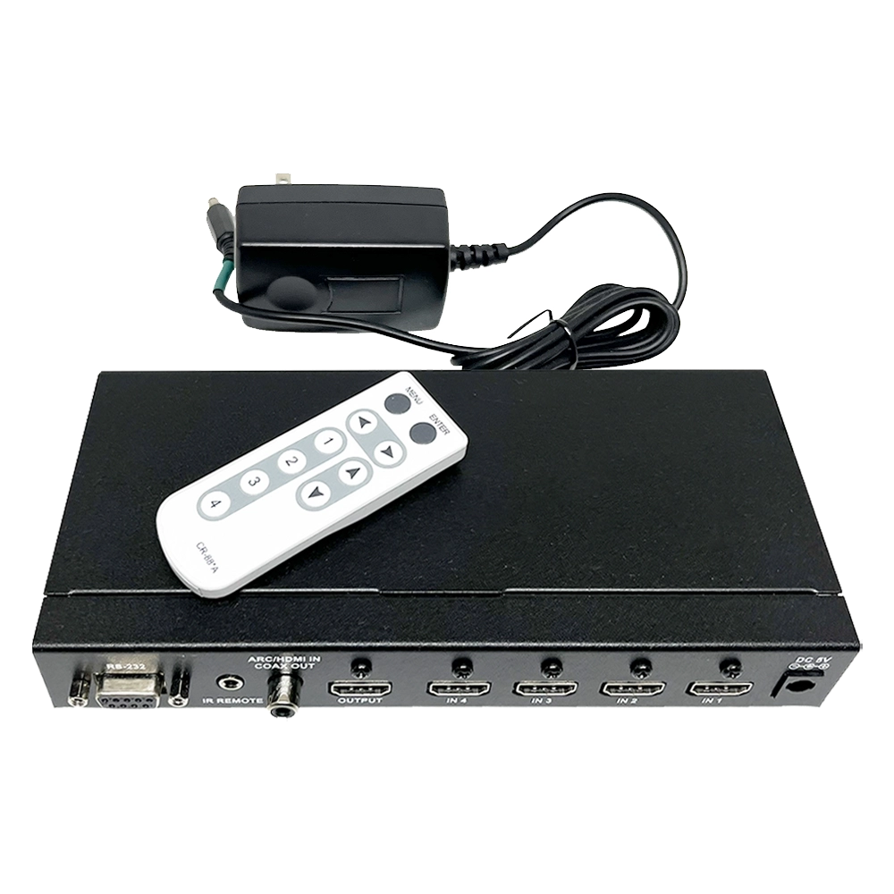 Seletor HDMI 1.4 com RS232 e saída ARC com controle remoto (TV ONE)