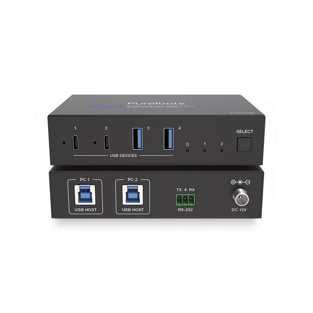 Seletor Switcher USB 3.2 GEN1 2 USB-B x 2 USB-C e 2 USB-A de 5 Gbps (PURELINK)