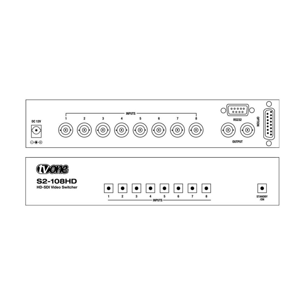 Switcher SDI 8x2 Profissional Com Roteador de Vídeo com Reclocking (TV ONE)